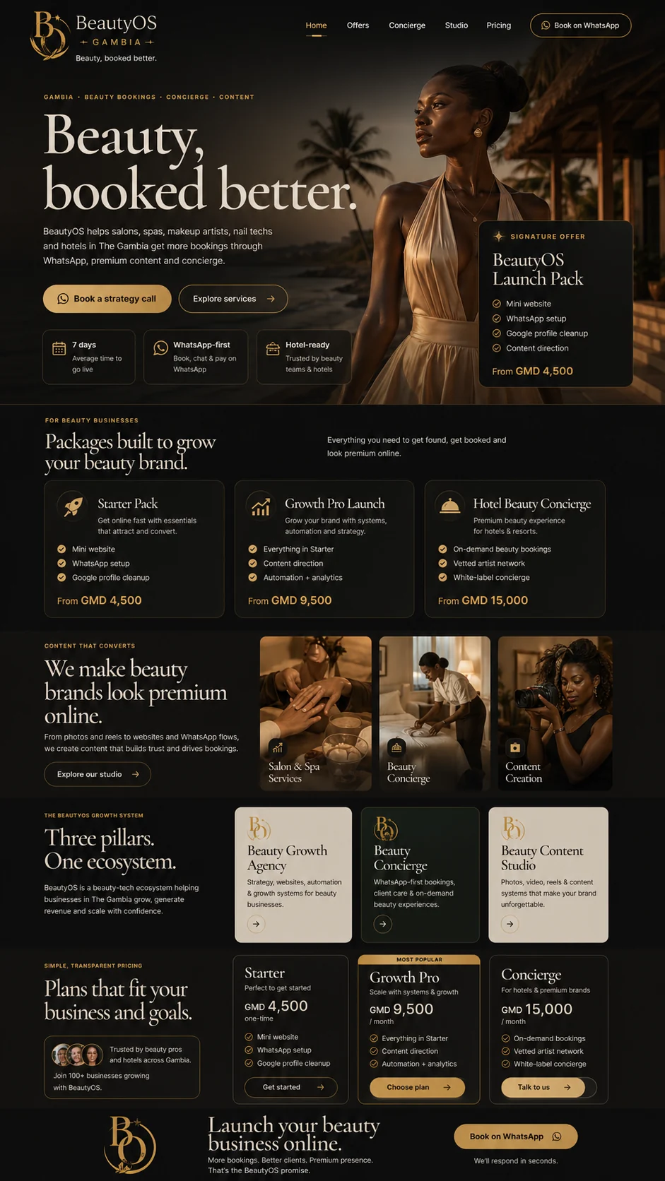 BeautyOS booking experience