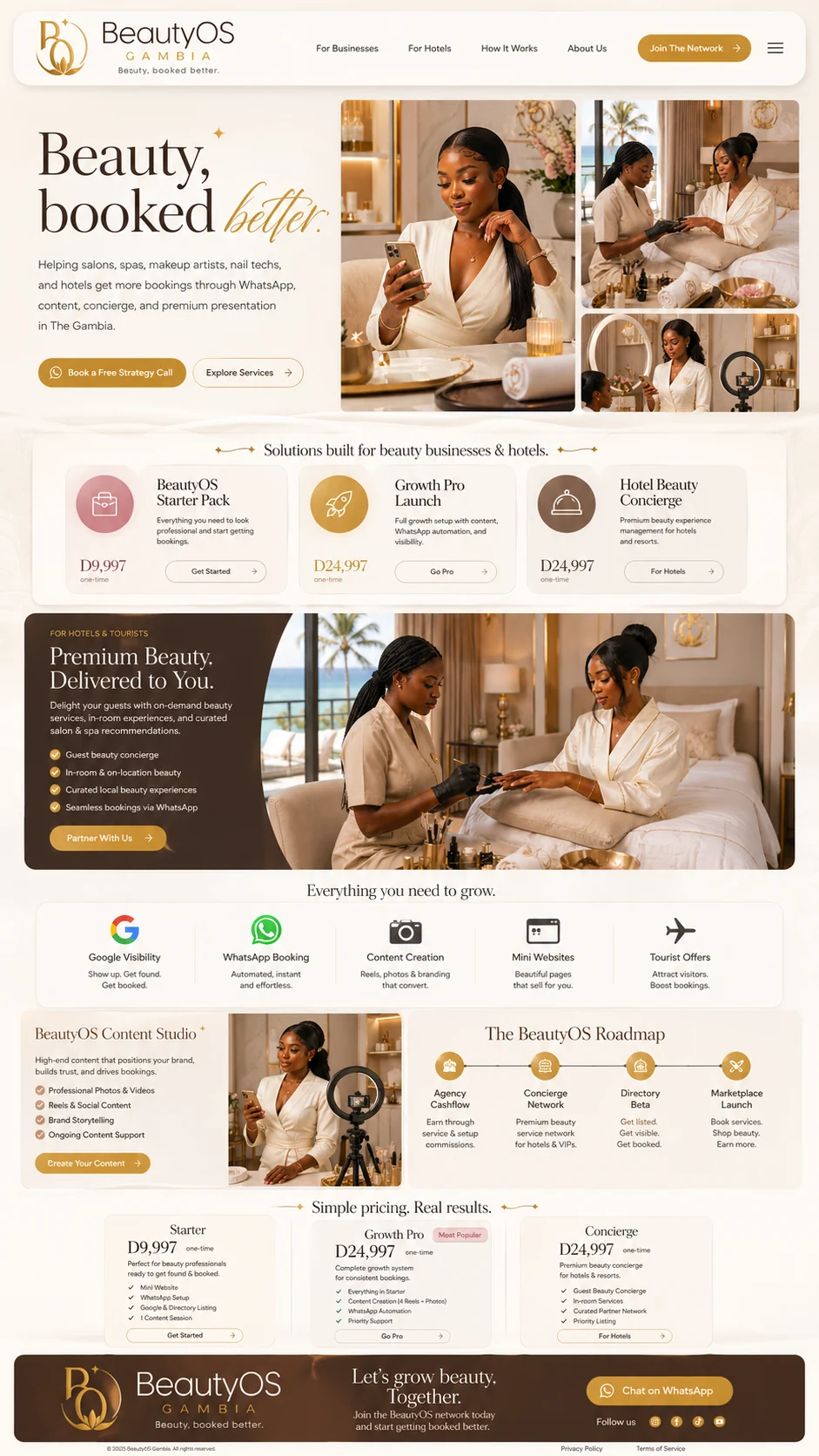 BeautyOS booking mockup